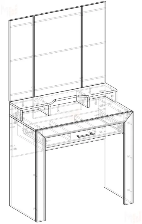 Стол макияжный Коллекция Мартина (Дуб приморский/Дуб юкон)