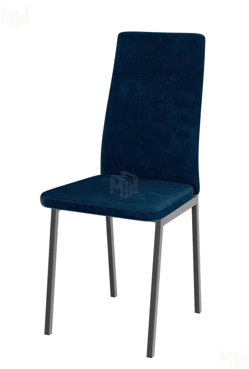 Стул Амстер (велюр синий, ноги серые)