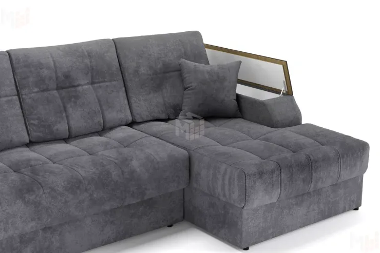 Угловой диван-кровать Лас-Вегас Серый правый 