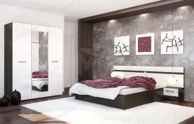 Кровать Ненси 1,6 с подъемным механизмом (венге/белый)