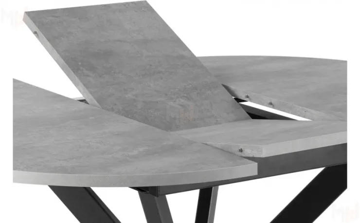 Стол раскладной Вега Лофт D100  Бетон / Черный
