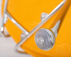 Кресло дизайнерское DOBRIN EMILY (желтая ткань AF13, хромированная сталь)