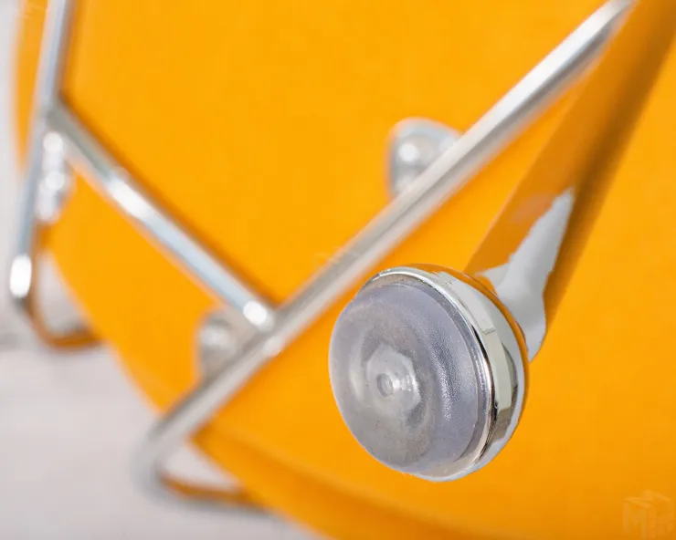 Кресло дизайнерское DOBRIN EMILY (желтая ткань AF13, хромированная сталь)