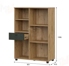 Тумба многофункциональная Милан Дуб Золотой/Олива Софт