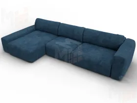Диван угловой Лига-066 НПБ Лонг угол левый ( BRUT 11 синий )