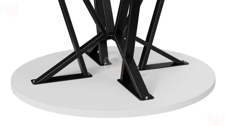 Стол обеденный Ройс Тип 2 Черный муар/Белый