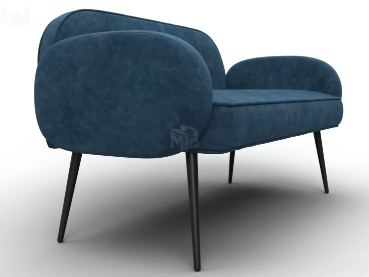 Диван прямой Лига-086 ( BRUT 11 синий )