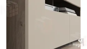 Набор мебели «Фьюжн» №2 (Бежевый глянец, Дуб сонома)