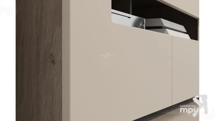 Набор мебели «Фьюжн» №2 (Бежевый глянец, Дуб сонома)