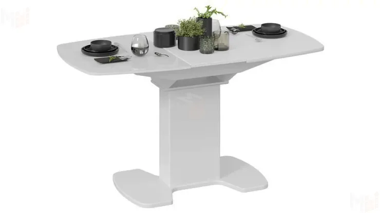 Стол обеденный Портофино - СМ(ТД)-105.01.11(1) Белый глянец, Стекло белое