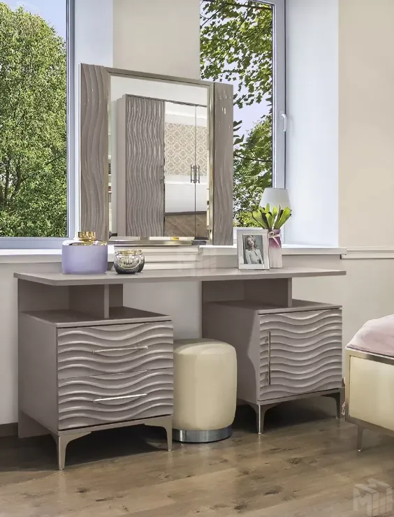 Зеркало Гравита  ППУ серый камень глянец