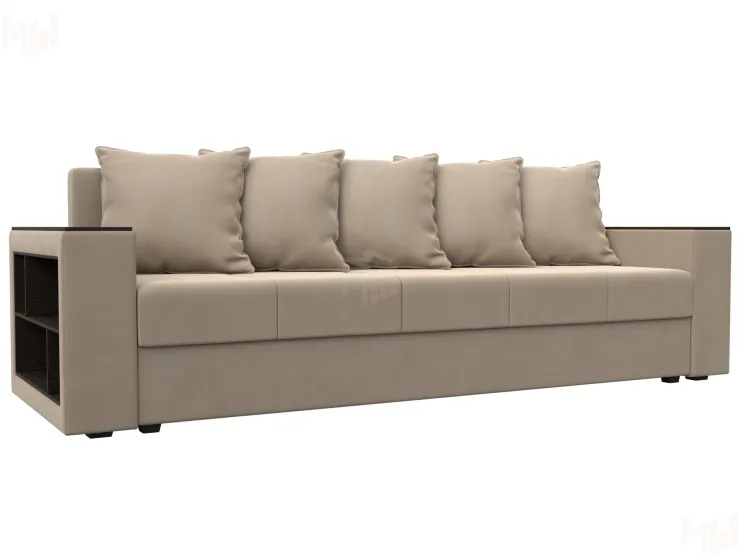 Диван прямой Дубай Лайт полки слева ( Бежевый )