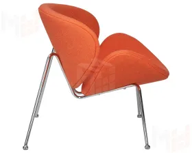 Кресло дизайнерское DOBRIN EMILY (оранжевая ткань AF, хромированная сталь)