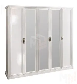 Шкаф Натали 5-дверный белый глянец