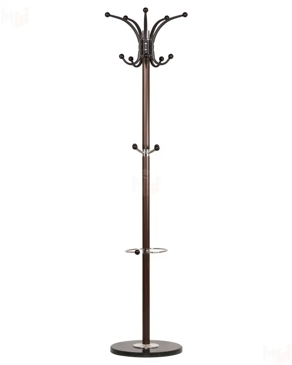 Вешалка напольная DOBRIN CLYDE (чёрный мрамор, коричневый под дерево)