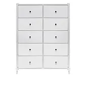 Комод Leset Нирита/Хайди, 10 ящиков, Белый (Белый/Белый)