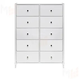 Комод Leset Нирита/Хайди, 10 ящиков, Белый (Белый/Белый)