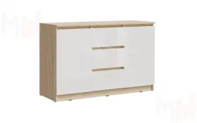 Комод Челси 2 двери 3 ящика (сонома/белый глянец)