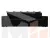Диван прямой Дубай Лайт полки справа ( Черный )