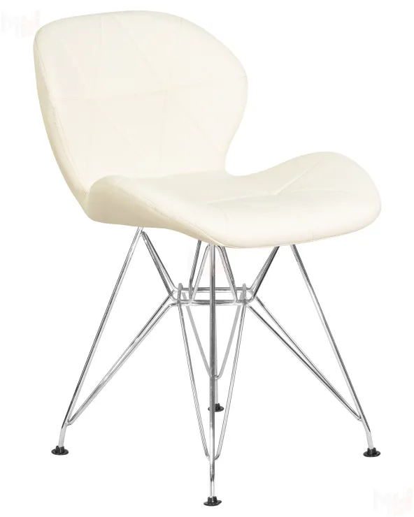 Стул обеденный DOBRIN BUTTERFLY CHROME (ножки хром, цвет кремовый)