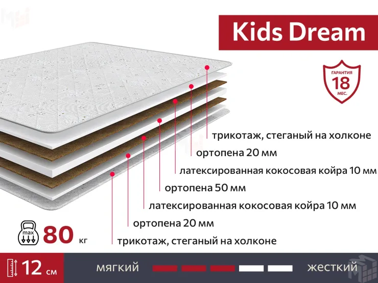Матрас Kids Dream 80х190 см