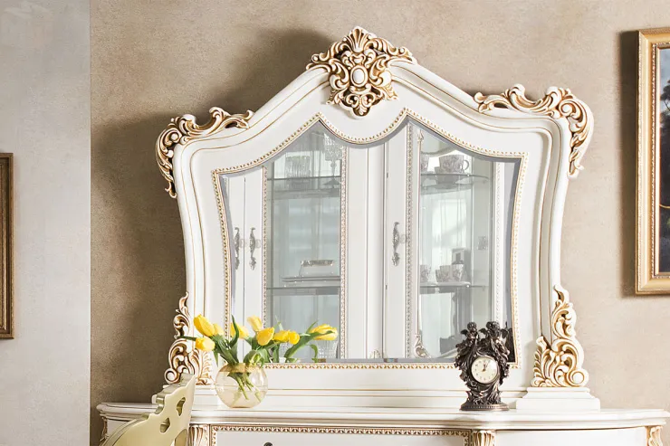 Гостиная Джоконда (сервант и комод), крем и крем/глянец