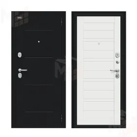 Входная металлическая дверь Сити Kale Букле черное/Off-white