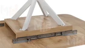 Стол обеденный раздвижной Лиссабон Тип 1 Белый муар, Дуб Крафт золотой