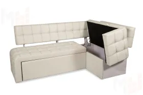 Кухонный диван Прага со спальным местом (кожзам Крем)