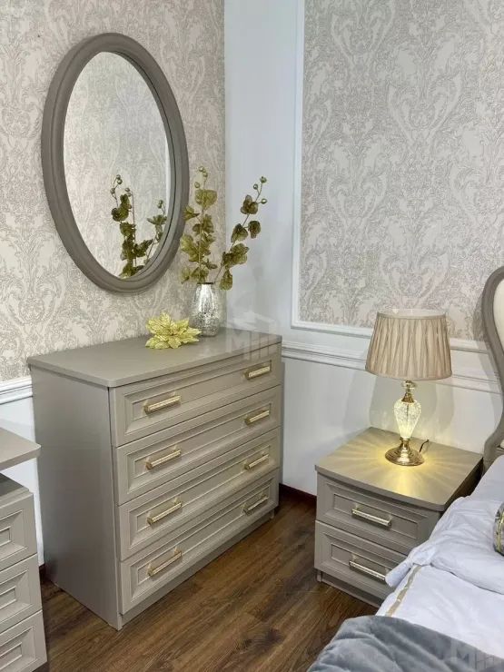 Зеркало Мокко ППУ для комода серый камень