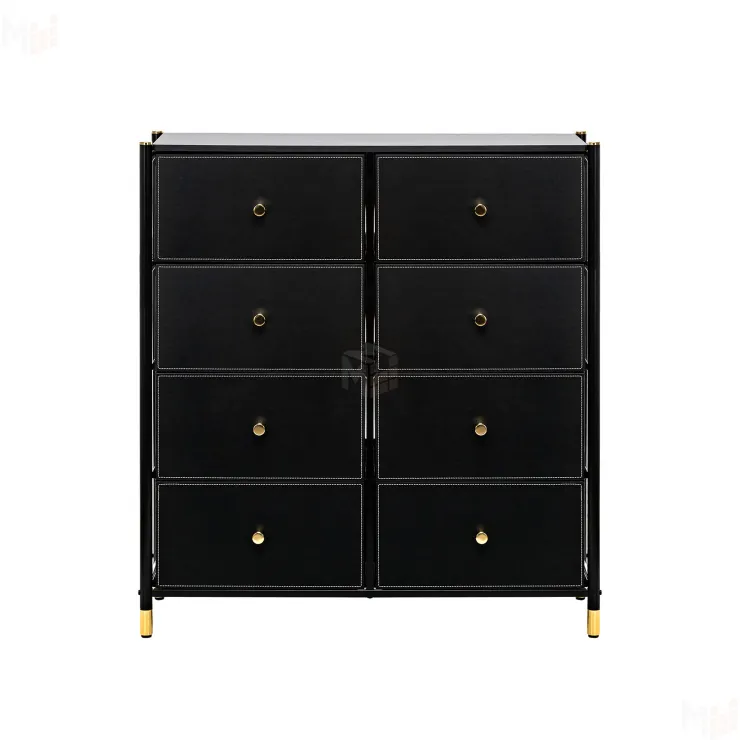 Комод Leset Хайди 8 ящиков (Чёрный/Чёрный/Чёрный)