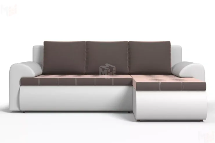 Угловой диван Ванкувер (правый)  Белый, Коричневый