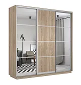 Шкаф-купе Лоял 3-х дверный (Зеркало, ДСП) 210 см.