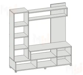 Гостиная Аллегро 8 Дуб Крафт/Белый Глянец