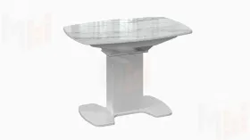 Стол обеденный Портофино - СМ(ТД)-105.01.11(1) Белый глянец, Стекло глянцевое белый мрамор