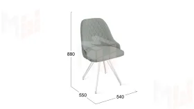Стул Гранд К4 Белый матовый, Велюр Confetti Silver