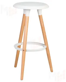 Табурет барный DOBRIN ROYCE (ножки светлый бук, цвет белый (W-02))