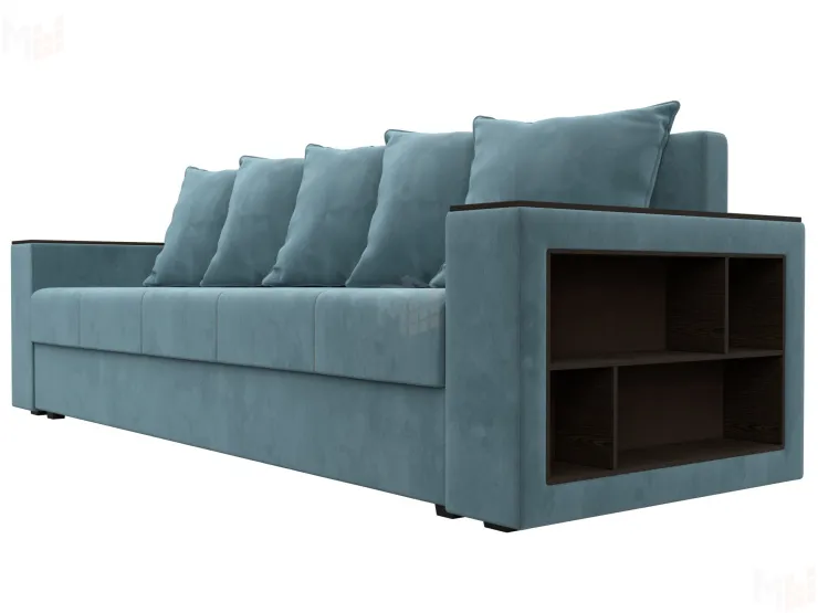 Диван прямой Дубай Лайт полки справа ( Бирюзовый )