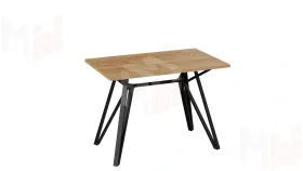 Стол обеденный Ройс Тип 1 Черный муар/Дуб Крафт золотой