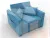 Кресло-кровать Лига-104 (80) ( Амур 10 голубой )