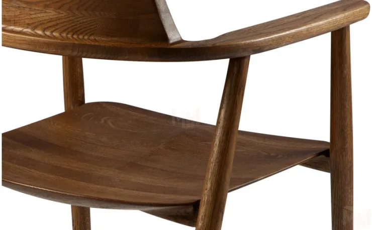 Кресло деревянное из массива дуба Сэн Дуб темный