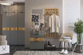 Прихожая Бери К7 дуб крафт золотой/графит