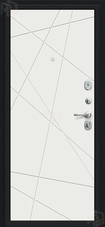 Входная металлическая дверь Граффити-5 Букле черное/Super White