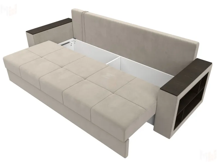 Диван прямой Дубай Лайт полки справа ( Бежевый )