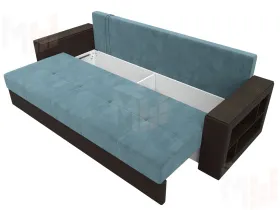 Диван прямой Дубай Лайт ( Бирюзовый\Коричневый )