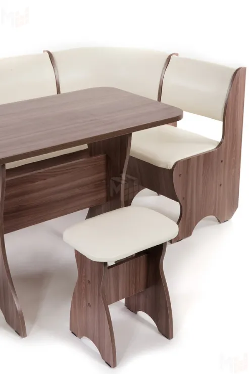 Кухонный уголок Тюльпан (ясень темный/барнео крем)