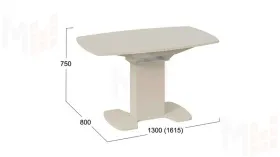 Стол обеденный Портофино - СМ(ТД)-105.02.11(1) Бежевое, Стекло бежевое матовое LUX