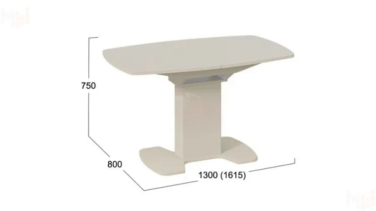 Стол обеденный Портофино - СМ(ТД)-105.02.11(1) Бежевое, Стекло бежевое матовое LUX