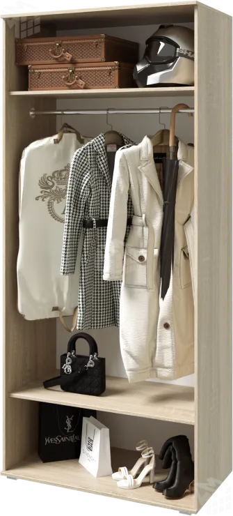 Шкаф 2-х дверный Ким (сонома/белый глянец)