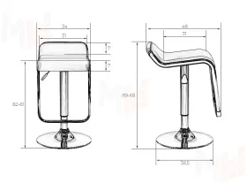 Стул барный DOBRIN CRACK BLACK (черный)